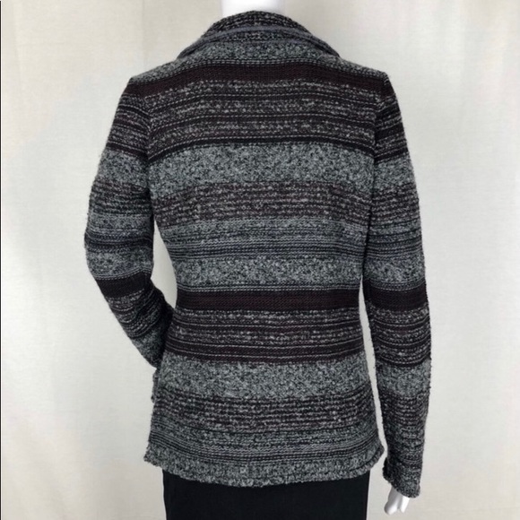 Italian knit blazer / sweater, in gray & plum, Size S - Picture 6 of 7